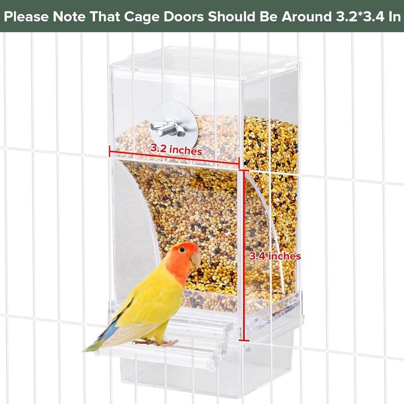 lemtrflo No Mess Bird Feeder & Water Dispenser Set - Automatic Feeding & Hydration, Parakeet Cage Accessories for Parrots, Cockatiels, Finches, Lovebirds & Budgies - Image 5